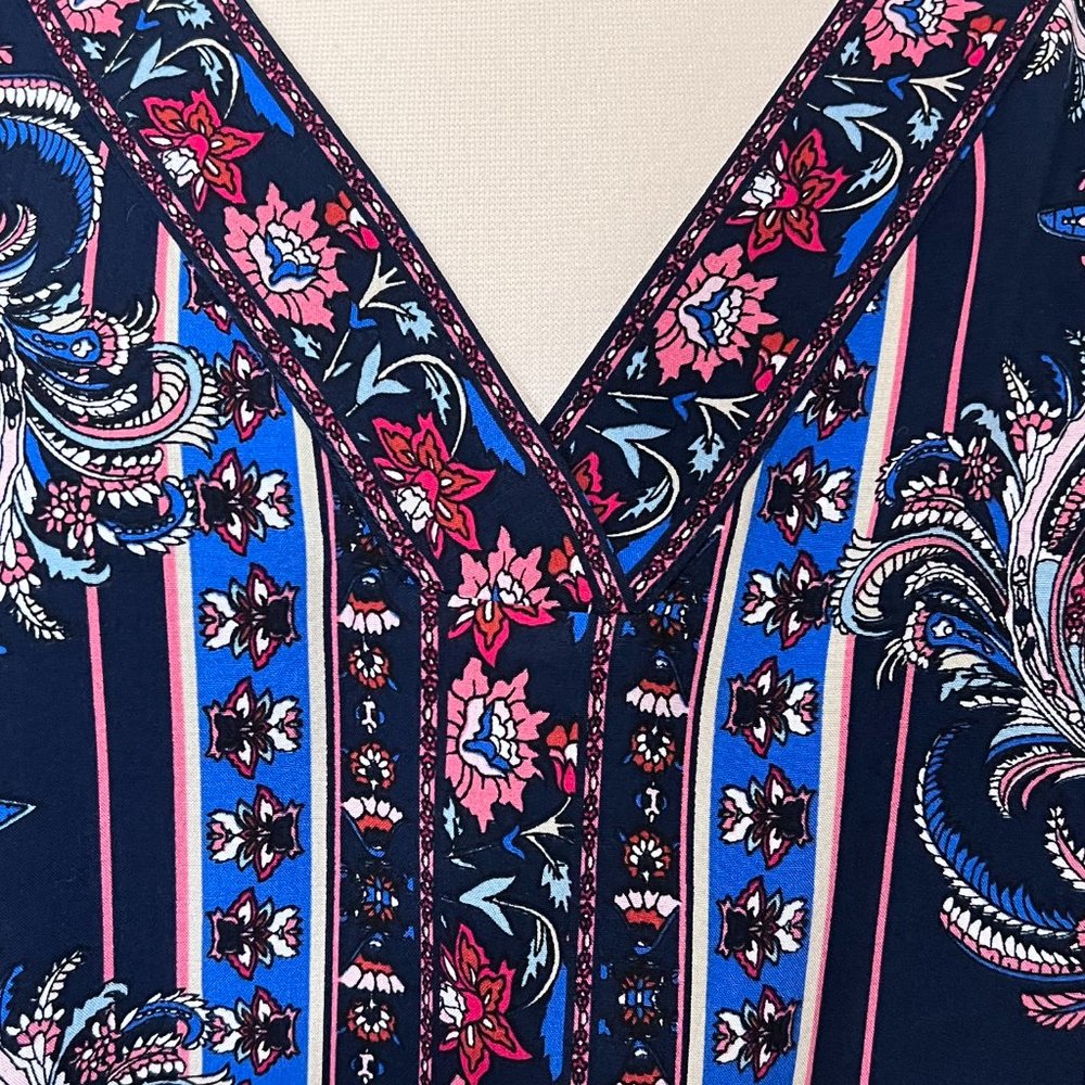 JM Collection ruffled bell sleeve sheath v neck dress XXL